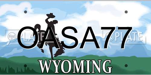 OASA77 Wyoming License Plate