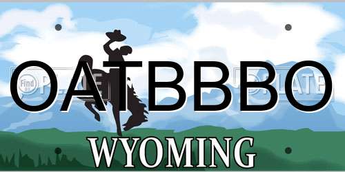 OATBBBO Wyoming License Plate