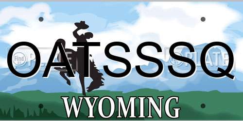 OATSSSQ Wyoming License Plate