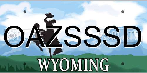 OAZSSSD Wyoming License Plate