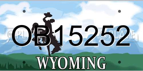 OB15252 Wyoming License Plate
