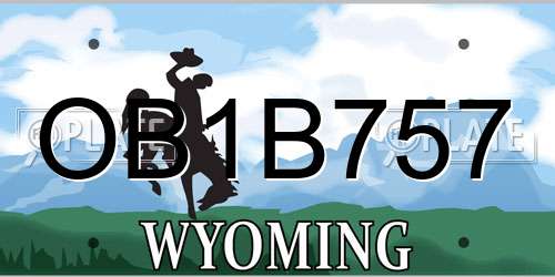 OB1B757 Wyoming License Plate