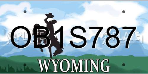 OB1S787 Wyoming License Plate