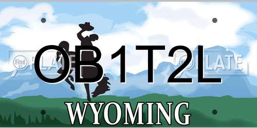 OB1T2L Wyoming License Plate