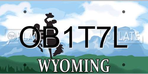 OB1T7L Wyoming License Plate