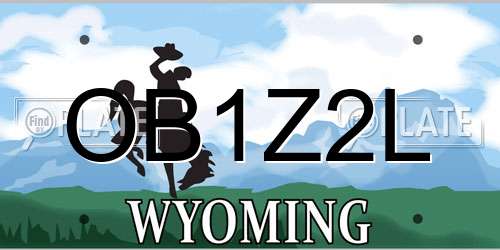 OB1Z2L Wyoming License Plate
