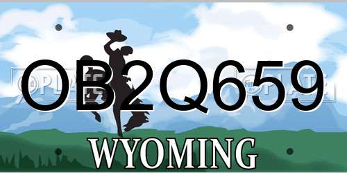 OB2Q659 Wyoming License Plate
