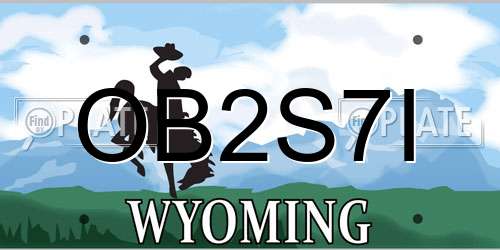 OB2S7I Wyoming License Plate
