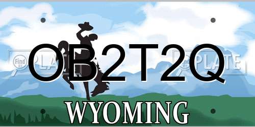 OB2T2Q Wyoming License Plate