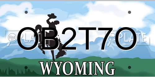 OB2T7O Wyoming License Plate