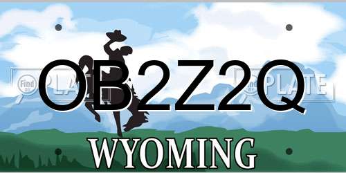 OB2Z2Q Wyoming License Plate