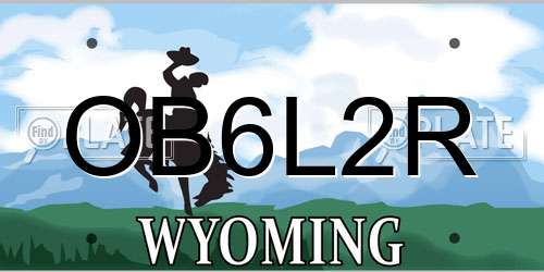 OB6L2R Wyoming License Plate