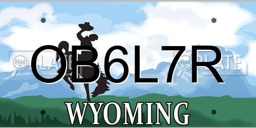 OB6L7R Wyoming License Plate