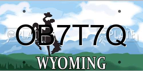 OB7T7Q Wyoming License Plate