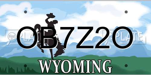 OB7Z2O Wyoming License Plate