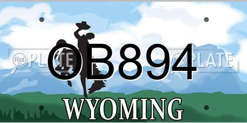 OB894 Wyoming License Plate