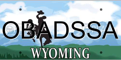 OBADSSA Wyoming License Plate