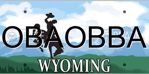 OBAOBBA Wyoming License Plate