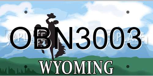 OBN3003 Wyoming License Plate