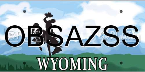 OBSAZSS Wyoming License Plate