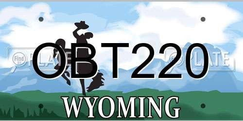 OBT220 Wyoming License Plate