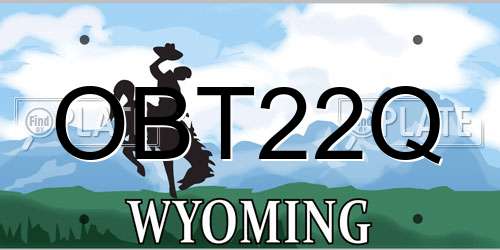OBT22Q Wyoming License Plate