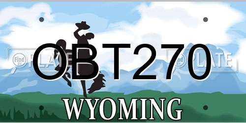 OBT270 Wyoming License Plate
