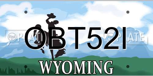OBT52I Wyoming License Plate