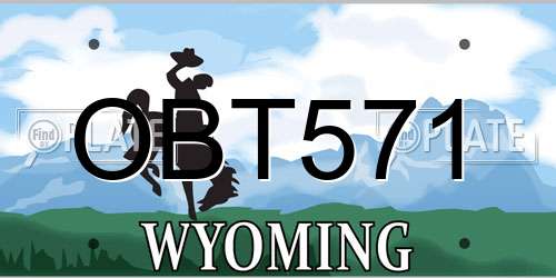 OBT571 Wyoming License Plate