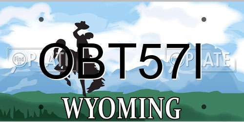 OBT57I Wyoming License Plate
