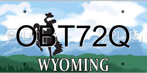 OBT72Q Wyoming License Plate