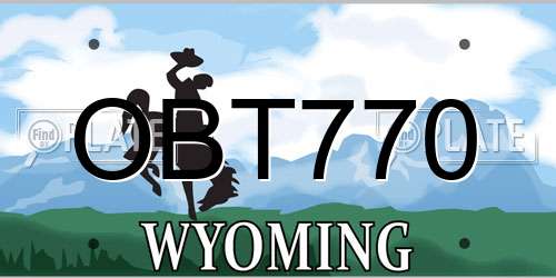 OBT770 Wyoming License Plate