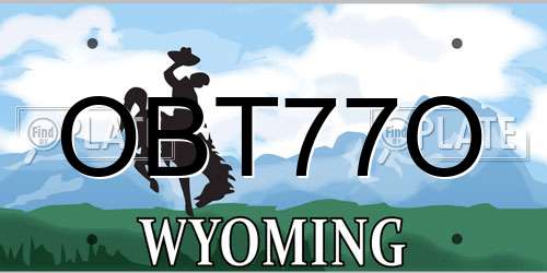 OBT77O Wyoming License Plate
