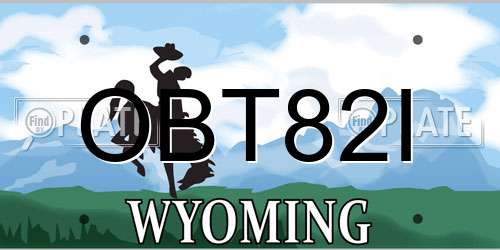 OBT82I Wyoming License Plate