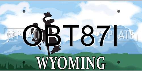 OBT87I Wyoming License Plate