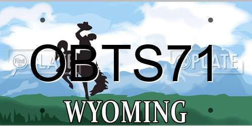 OBTS71 Wyoming License Plate