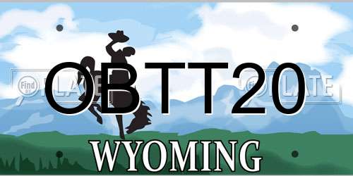 OBTT20 Wyoming License Plate