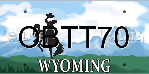 OBTT70 Wyoming License Plate