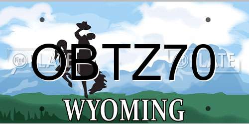 OBTZ70 Wyoming License Plate