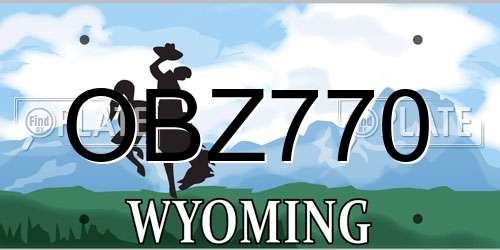 OBZ770 Wyoming License Plate