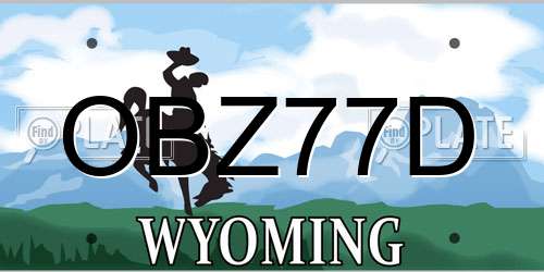 OBZ77D Wyoming License Plate