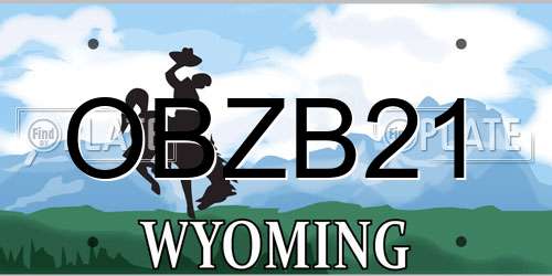 OBZB21 Wyoming License Plate