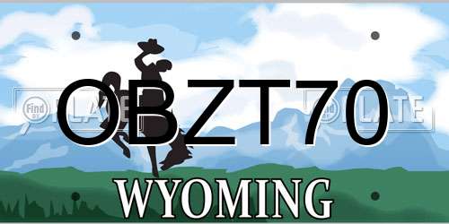 OBZT70 Wyoming License Plate