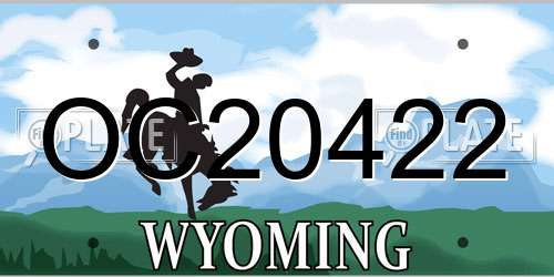 OC20422 Wyoming License Plate