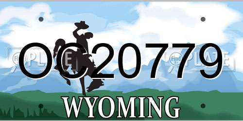 OC20779 Wyoming License Plate