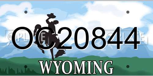 OC20844 Wyoming License Plate