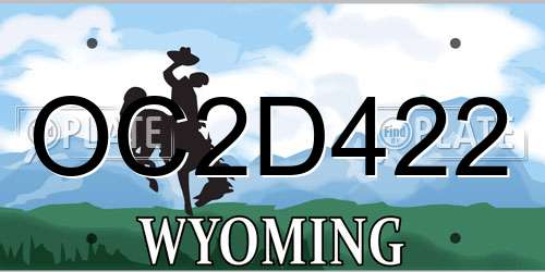 OC2D422 Wyoming License Plate
