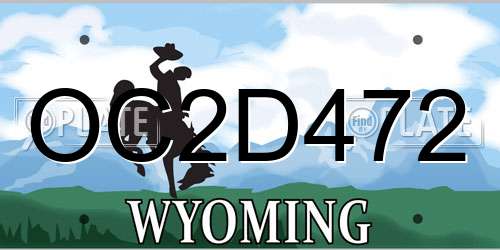 OC2D472 Wyoming License Plate