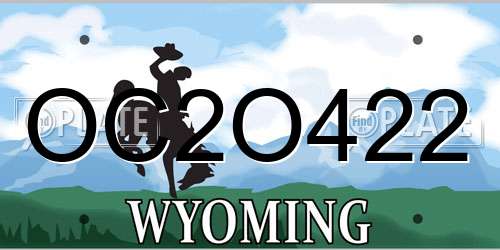 OC2O422 Wyoming License Plate