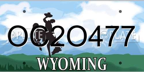 OC2O477 Wyoming License Plate